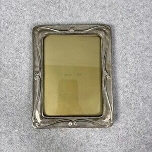 Vintage Art Nouveau Picture Frame Silver Ornate Scrollwork Easel Back